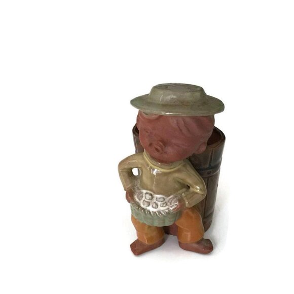 Terracotta Clay Succulent Planter Boy Holding Basket - Picture 11 of 14